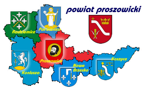 mapa powiatu proszowickiego